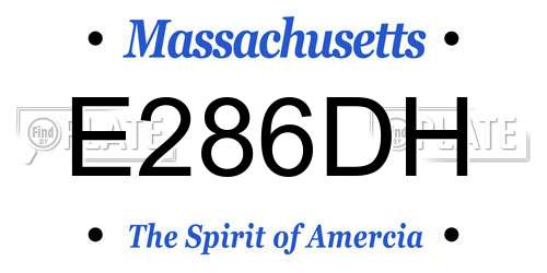 E286DH Massachusetts License Plate