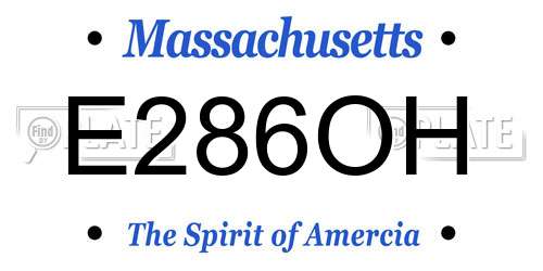 E286OH Massachusetts License Plate