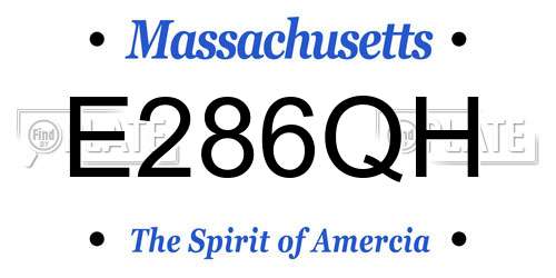 E286QH Massachusetts License Plate