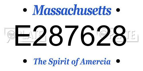 E287628 Massachusetts License Plate