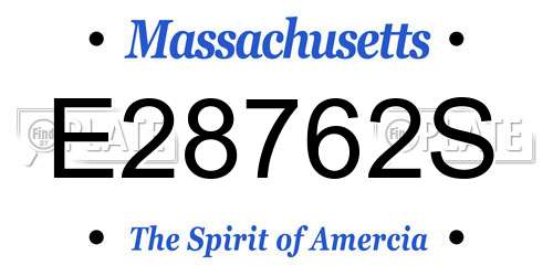 E28762S Massachusetts License Plate