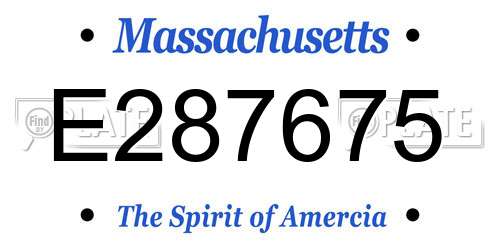 E287675 Massachusetts License Plate
