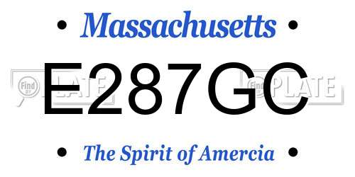 E287GC Massachusetts License Plate