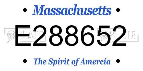 E288652 Massachusetts License Plate