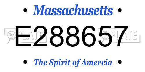 E288657 Massachusetts License Plate