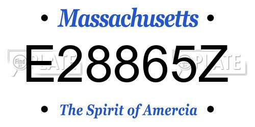 E28865Z Massachusetts License Plate