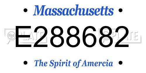 E288682 Massachusetts License Plate