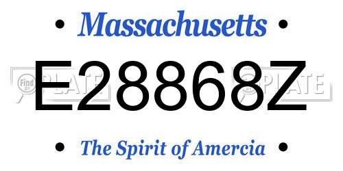 E28868Z Massachusetts License Plate
