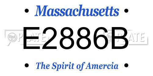 E2886B Massachusetts License Plate