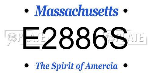 E2886S Massachusetts License Plate