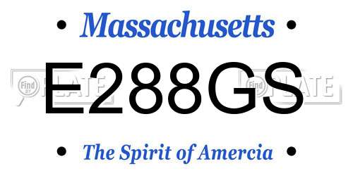 E288GS Massachusetts License Plate