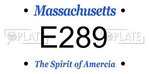 E289 Massachusetts License Plate