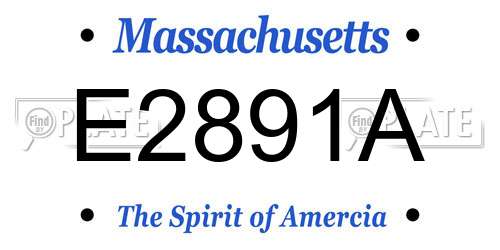 E2891A Massachusetts License Plate