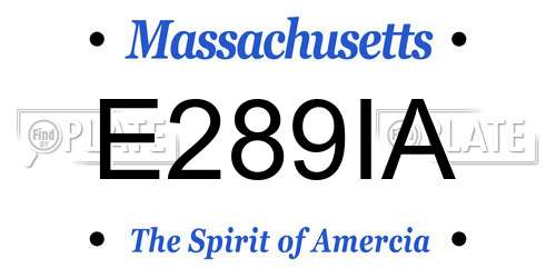 E289IA Massachusetts License Plate