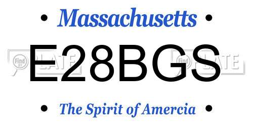 E28BGS Massachusetts License Plate