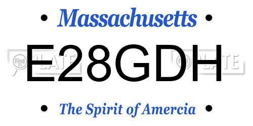 E28GDH Massachusetts License Plate