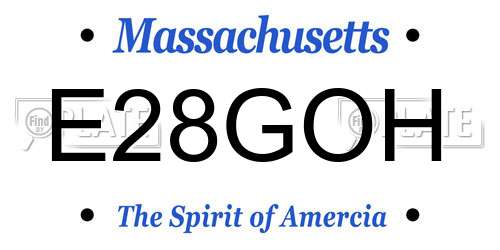 E28GOH Massachusetts License Plate