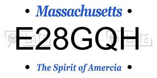 E28GQH Massachusetts License Plate