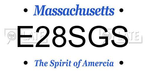 E28SGS Massachusetts License Plate
