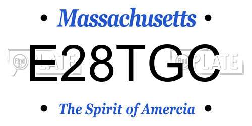 E28TGC Massachusetts License Plate