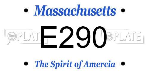 E290 Massachusetts License Plate