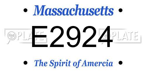 E2924 Massachusetts License Plate
