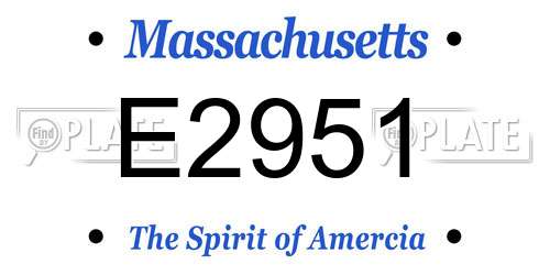 E2951 Massachusetts License Plate