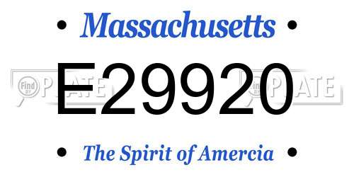 E29920 Massachusetts License Plate