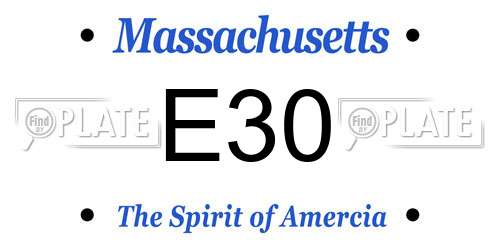 E30 Massachusetts License Plate