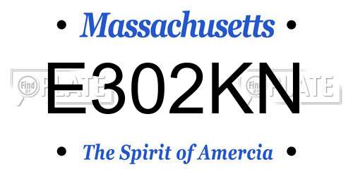 E302KN Massachusetts License Plate