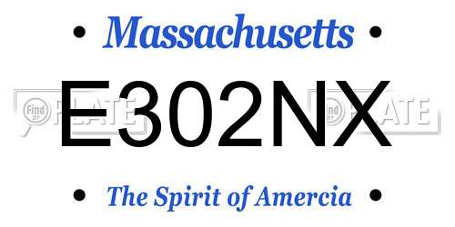 E302NX Massachusetts License Plate