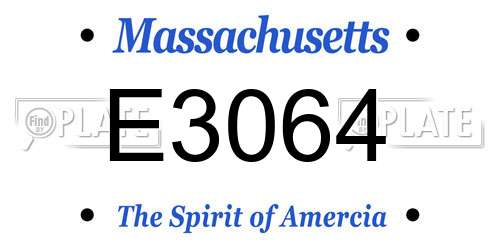 E3064 Massachusetts License Plate
