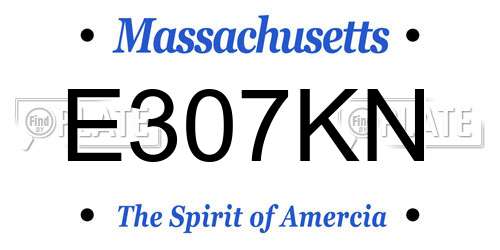 E307KN Massachusetts License Plate