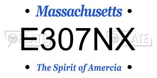E307NX Massachusetts License Plate