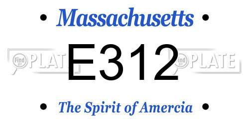E312 Massachusetts License Plate
