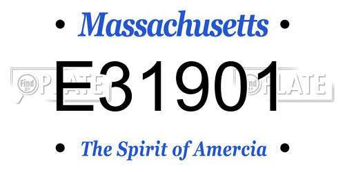 E31901 Massachusetts License Plate