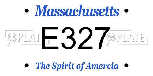 E327 Massachusetts License Plate