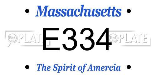 E334 Massachusetts License Plate