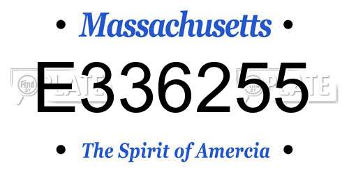 E336255 Massachusetts License Plate