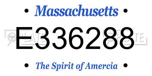 E336288 Massachusetts License Plate