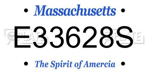E33628S Massachusetts License Plate