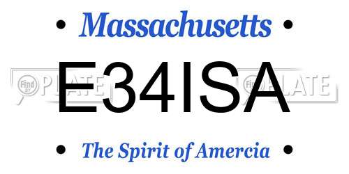 E34ISA Massachusetts License Plate
