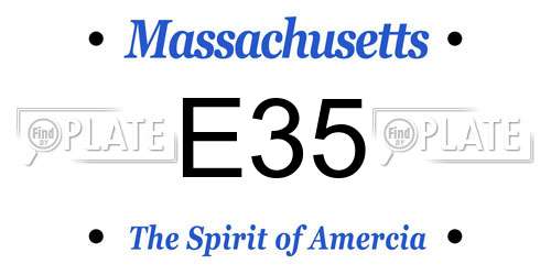 E35 Massachusetts License Plate