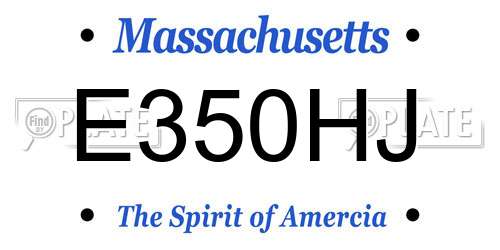 E350HJ Massachusetts License Plate