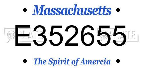 E352655 Massachusetts License Plate