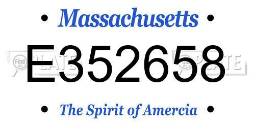 E352658 Massachusetts License Plate