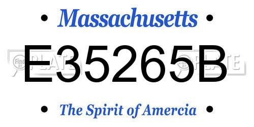 E35265B Massachusetts License Plate