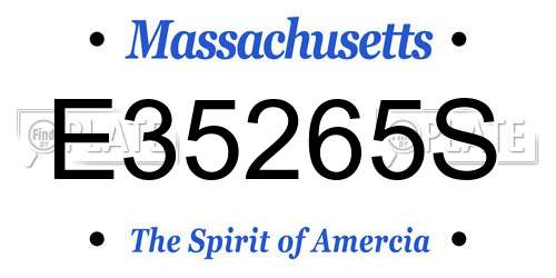E35265S Massachusetts License Plate