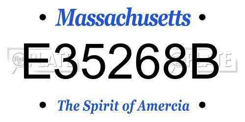 E35268B Massachusetts License Plate