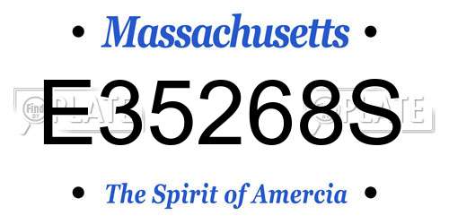 E35268S Massachusetts License Plate